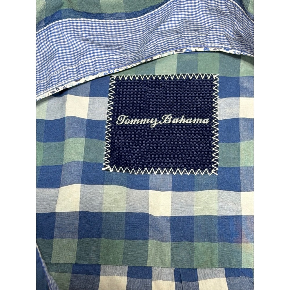 Tommy Bahama Mens Plaid Button Down Long Sleeve‎ Shirt 3XB Blue Green White - Picture 4 of 7